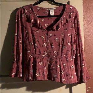 Floral Mauve Button-up